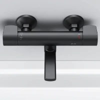 Термостатический смеситель AM.PM X-Joy F85A50022 для ванны с душем, черный