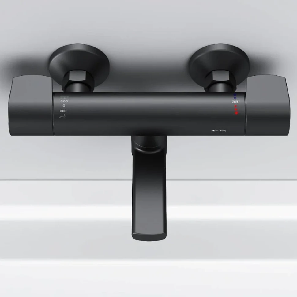Термостатический смеситель AM.PM X-Joy F85A50022 для ванны с душем, черный