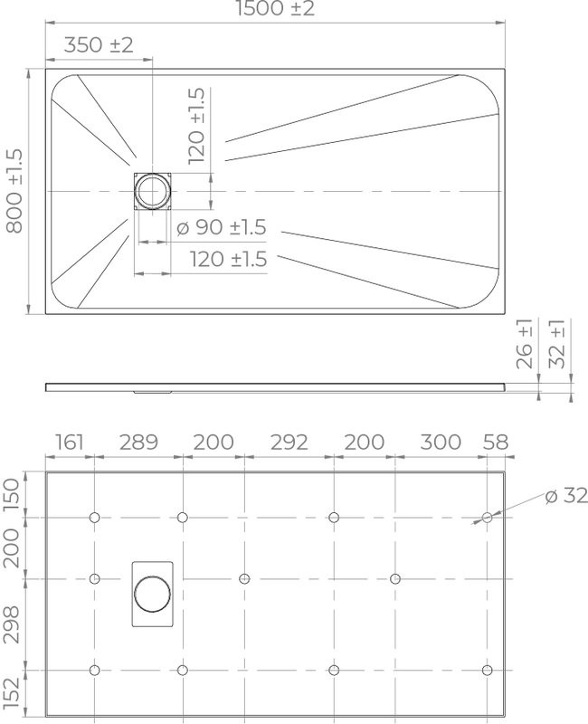 Поддон для душа RGW TSS W 150x80