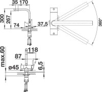 Комплект Мойка Blanco Legra 45 S Compact антрацит + Измельчитель Bone Crusher BC 610-AS + Смеситель Fontas II Silgranit 525139