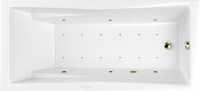 Акриловая ванна WHITECROSS Palace Relax 180x80 см, встраиваемая, с гидромассажем, белый глянец, с каркасом, со сливом-переливом, фурнитура бронза