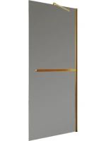 Душевая перегородка Maybahglass MGD-711-3ш 109 см, профиль золото, стекло графит