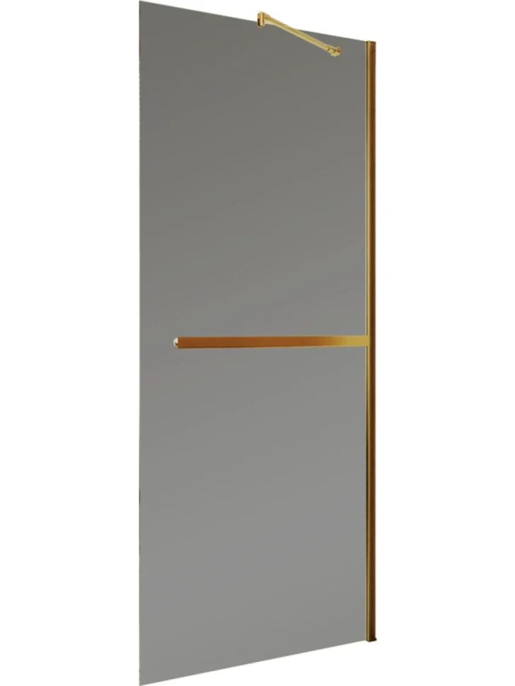 Душевая перегородка Maybahglass MGD-711-3ш 109 см, профиль золото, стекло графит
