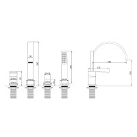 Смеситель на борт ванны Abber Wasserfall AF8613NG никель Смеситель на борт ванны Abber Wasserfall AF8613NG никель