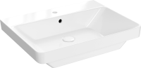 Мебельная раковина STWORKI Ларвик 61 накладная, белая, прямоугольная, фаянс