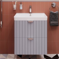 Мебельная раковина STWORKI Ларвик 61 накладная, белая, прямоугольная, фаянс