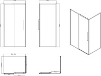 Душевой уголок Esbano Surf ESS-108PS-C 100х80 см, профиль хром, стекло прозрачное