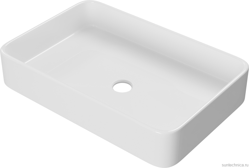 Накладная раковина STWORKI Молде S23410WH 62 глянцевая белая, прямоугольная