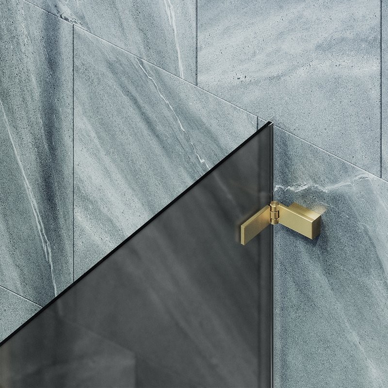 Шторка на ванну Maybahglass MGV-653-3 70 см, профиль золото, стекло графит матовое