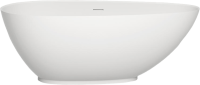 Ванна из искусственного камня Salini Paola S-Sense 160x75 см, отдельностоящая, белая, овальная, со сливом-переливом, с донным клапаном