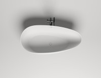 Ванна из искусственного камня Salini Paola S-Sense 160x75 см, отдельностоящая, белая, овальная, со сливом-переливом, с донным клапаном