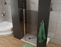 Душевая дверь в нишу Allen Brau Priority 3.31010.00G 140 см, профиль хром, стекло тонированное серое