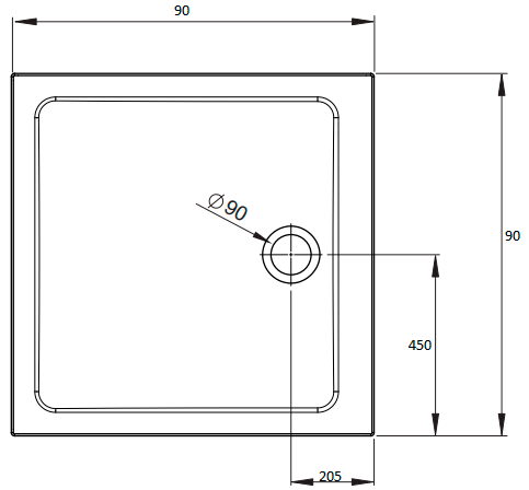 Поддон для душа Radaway Doros C Compact 90x90