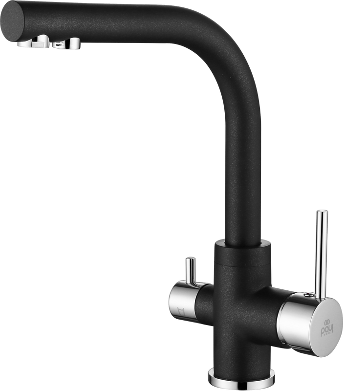 Комплект Мойка Paulmark Gera 60 PM205546-BLM черный металлик + Смеситель Essen Es213011-418 черный металлик + Измельчитель Intenso