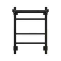 Полотенцесушитель электрический Grota Alto 430х600 RAL9005 EL 60x45 см, подключение справа, слева, скрытое подключение справа, матовый черный, лесенка, из стали, с полкой