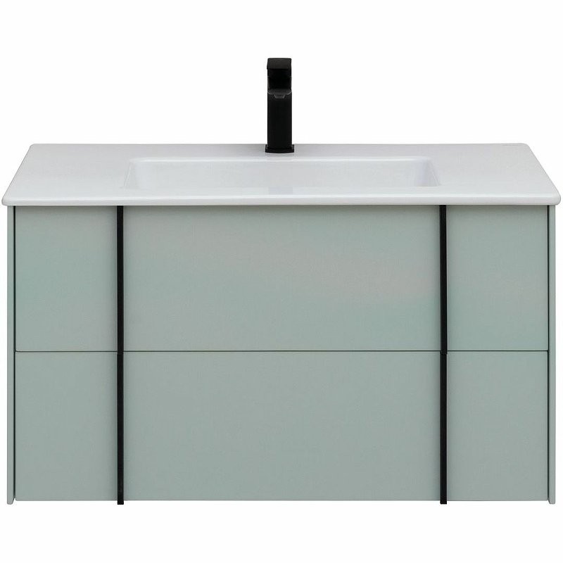 Тумба с раковиной Allen Brau Reality 90 подвесная, папирус матовый, раковина Fantasy Flat 92x47, без перелива, белая