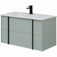 Тумба с раковиной Allen Brau Reality 90 подвесная, папирус матовый, раковина Fantasy Flat 92x47, без перелива, белая