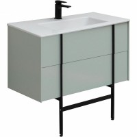 Тумба с раковиной Allen Brau Reality 90 подвесная, папирус матовый, раковина Fantasy Flat 92x47, без перелива, белая