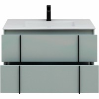 Тумба с раковиной Allen Brau Reality 90 подвесная, папирус матовый, раковина Fantasy Flat 92x47, без перелива, белая