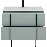 Тумба с раковиной Allen Brau Reality 90 подвесная, папирус матовый, раковина Fantasy Flat 92x47, без перелива, белая