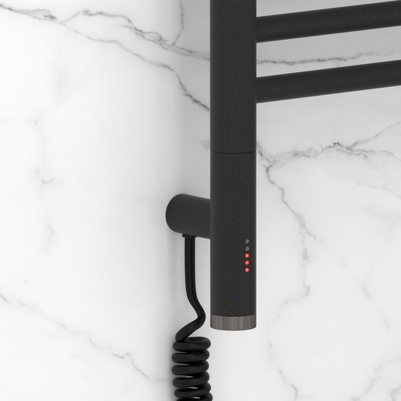 Полотенцесушитель электрический Сунержа Богема 3.1 15-6004-5030 60x35 см, подключение слева, темный титан муар, лесенка