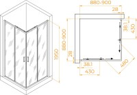 Душевой уголок RGW Passage PA-39 90х90 см, профиль хром, стекло прозрачное