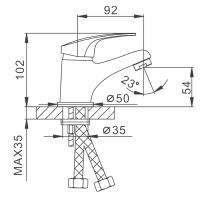 Смеситель для раковины Frap H39 F1039-B хром Смеситель для раковины Frap H39 F1039-B хром