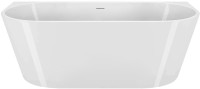 Акриловая ванна BelBagno BB710-1500-750 150x75 см, пристенная, белая, овальная, со сливом-переливом, с донным клапаном