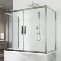 Шторка на ванну Kubele DE019 P4U-CLN-CH, 170х75 см, профиль хром
