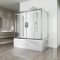 Шторка на ванну Kubele DE019 P4U-CLN-CH, 170х75 см, профиль хром