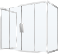 Шторка на ванну Kubele DE019 P4U-CLN-CH, 170х75 см, профиль хром