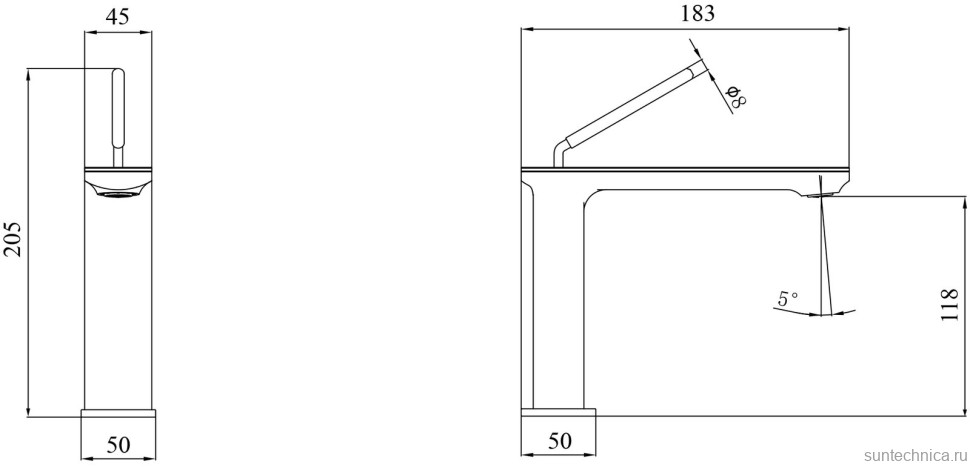 Смеситель для раковины Black&White Gravity 7105GM gun metal