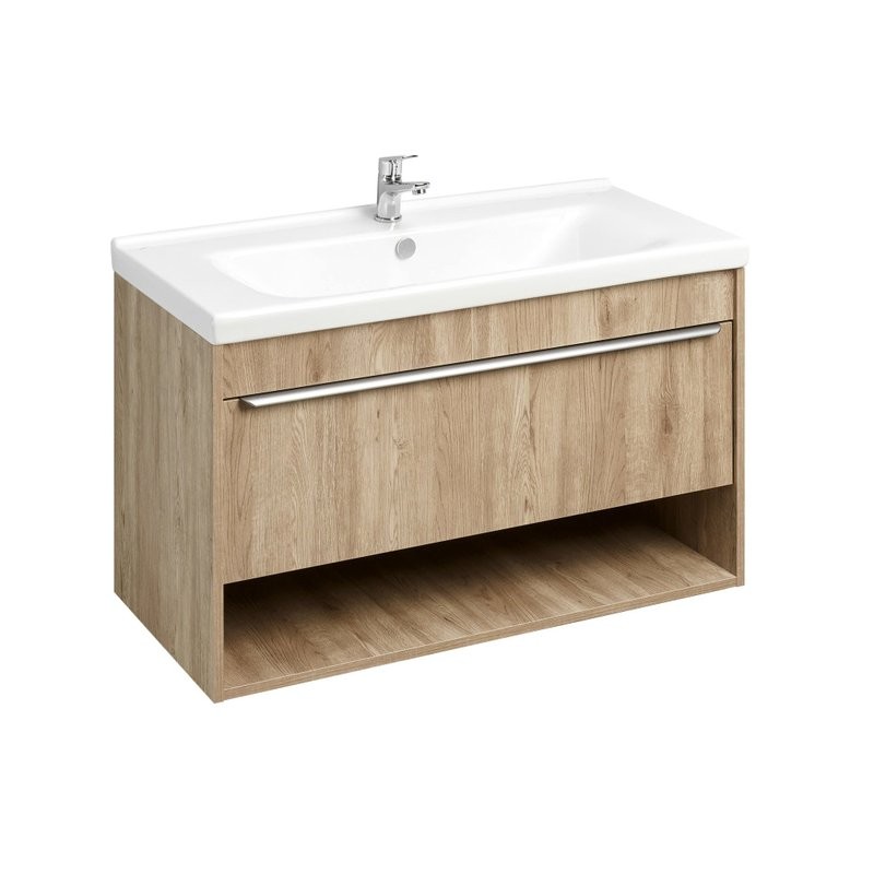 Тумба под раковину без столешницы AQUATON Хоуп 100 подвесная, 1 ящик, орех