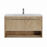 Тумба под раковину без столешницы AQUATON Хоуп 100 подвесная, 1 ящик, орех