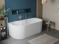Акриловая ванна BelBagno Uno BB713 170x80 см, пристенная, белая матовая, на ножках, со сливом-переливом, с донным клапаном