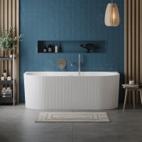 Акриловая ванна BelBagno Uno BB713 170x80 см, пристенная, белая матовая, на ножках, со сливом-переливом, с донным клапаном