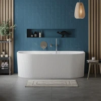 Акриловая ванна BelBagno Uno BB713 170x80 см, пристенная, белая матовая, на ножках, со сливом-переливом, с донным клапаном