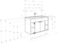 Мебель для ванной комнаты AQUATON Флай 100 дуб крафт