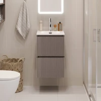 Мебель для ванной комнаты BelBagno Uno-mini 40 подвесная, 2 ящика, матовая бежевая