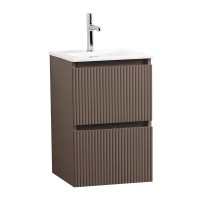 Мебель для ванной комнаты BelBagno Uno-mini 40 подвесная, 2 ящика, матовая бежевая