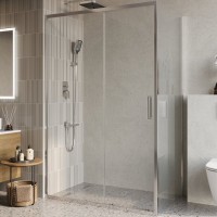 Душевой уголок BelBagno Luce AH-1-130/80-C-Cr профиль хром, стекло прозрачное