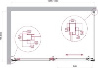 Душевой уголок BelBagno Luce AH-1-130/80-C-Cr профиль хром, стекло прозрачное
