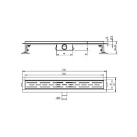 Душевой трап (лоток) Raglo R650 R650.70.09 70 см, решетка графит, с сифоном