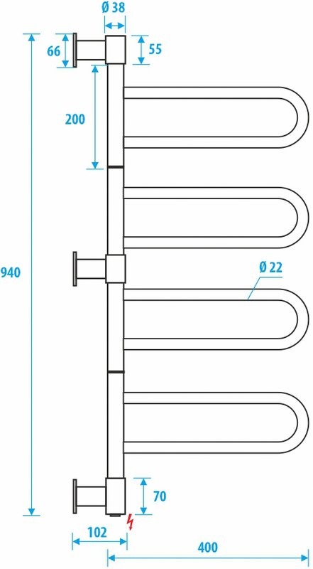 Полотенцесушитель электрический Energy U chrome G4K
