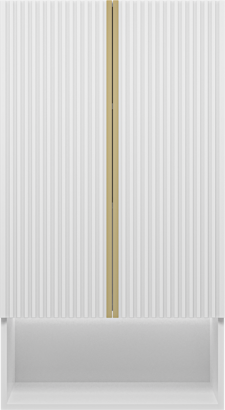 Шкаф Brevita Vega 60 подвесной, над стиральной машиной, белый, золото