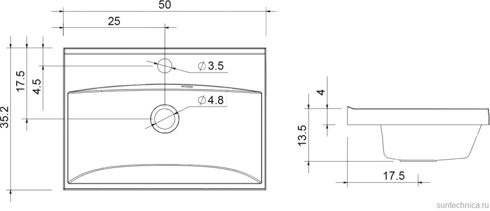 Мебель для ванной комнаты Aquanet Нота new 50 напольная, дуб веллингтон табак
