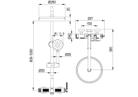 Душевая стойка Boheme Eterna 178-BR bronze