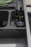 Мебель для ванной комнаты Allen Brau Infinity 100 1+1, подвесная, антрацит матовый, столешница бежевая