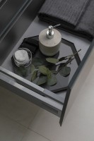Мебель для ванной комнаты Allen Brau Infinity 100 1+1, подвесная, антрацит матовый, столешница бежевая