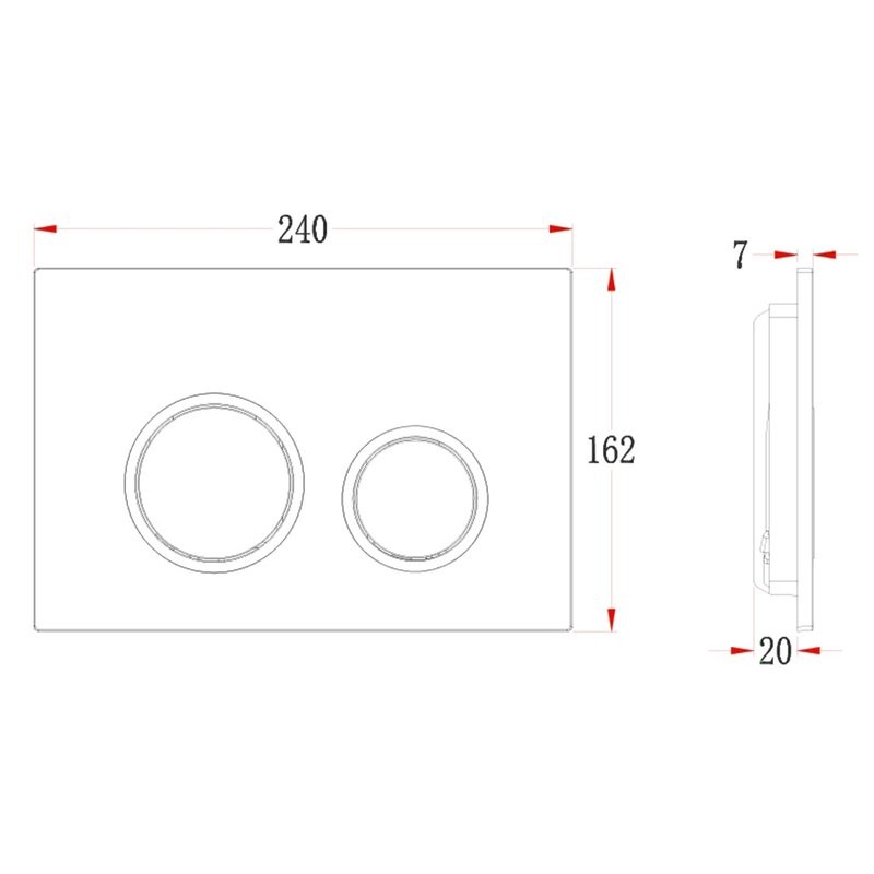 Кнопка смыва для унитаза Veconi Flush V11 пластик, цвет белый глянец
